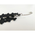 Black Flower Choker Water Soluble Lace Necklace With Pendant